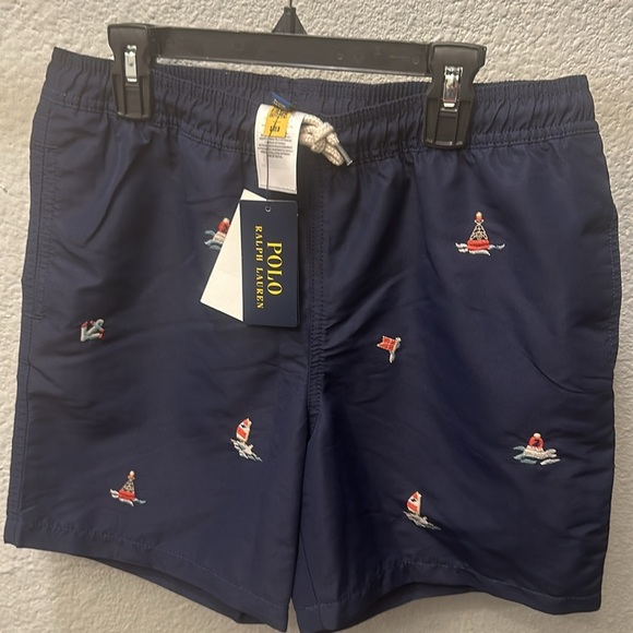 NWT Polo Ralph Lauren  Big Kids Sailboat Embroidered Swim Shorts - Picture 4 of 14